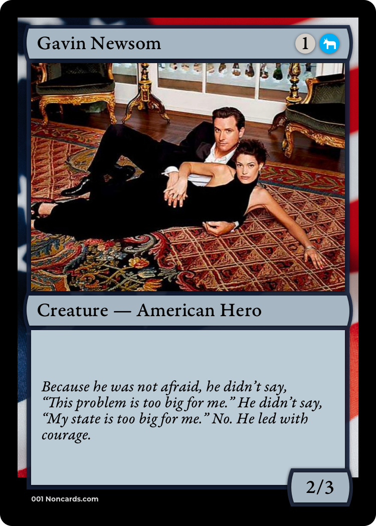 Gavin Newsom trading card